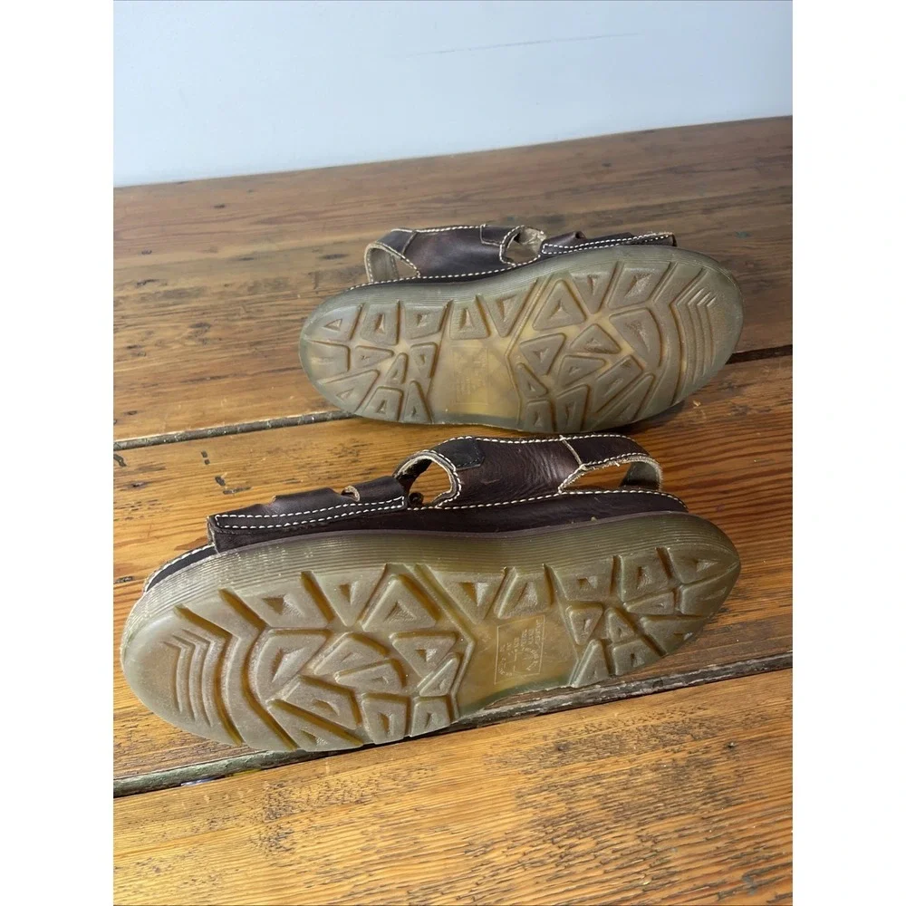 Vintage Y2K Doc Marten Chunky Fisherman Brown Leather Sandals 8092 Mens Sz 10 US